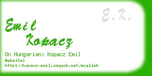 emil kopacz business card